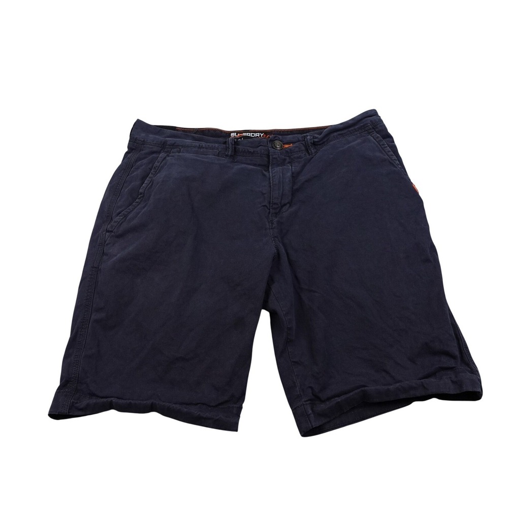 Superdry International Slim Shorts Mens Size 32 Casual Blue Chino Summer Active